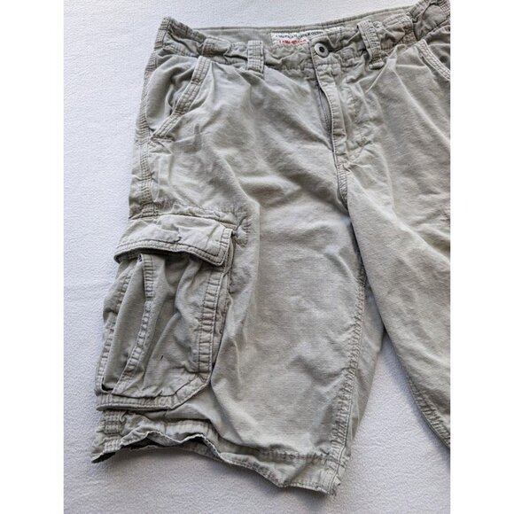 American Eagle Outfitters Cargo Shorts Size 28 Longboard Khaki Y2K Grunge Hiking - Picture 3 of 8